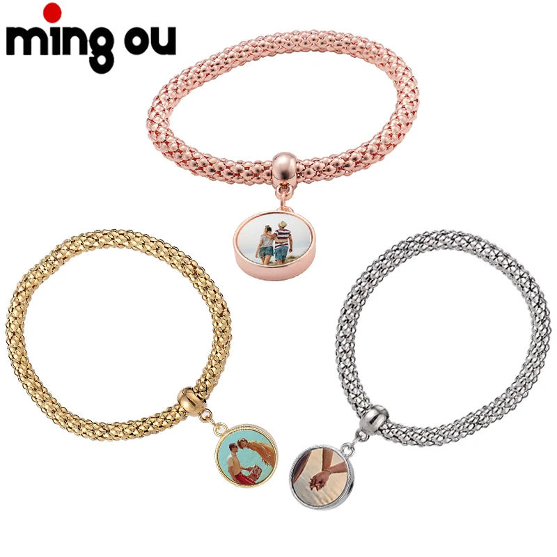 DIY Charm Sublimation Bracelet & Bangle with Pendant Jewelry for Party, Rose-gold 
DIY Charm Sublimation Bracelet & Bangle with Pendant Jewelry for Party, Rose-gold