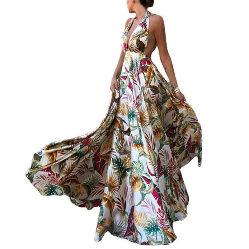 2021 Summer Bohemian V Neck Tropical Floral Ladies Holiday Spaghetti Strap Women Casual Printed Maxi Dress Ladies Long Dresses
2021 Summer Bohemian V Neck Tropical Floral Ladies Holiday Spaghetti Strap Women Casual Printed Maxi Dress Ladies Long Dresses