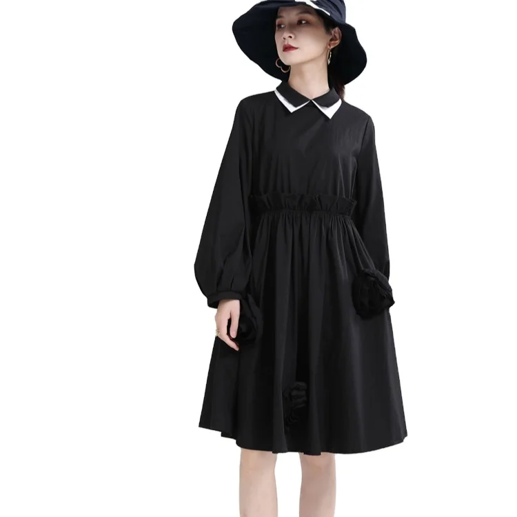 2298 Autumn Women's Dress 2021 New Design Models Stereoscopic Rose Dress Turn-down Collar Dress, Black
2298 Autumn Women's Dress 2021 New Design Models Stereoscopic Rose Dress Turn-down Collar Dress, Black