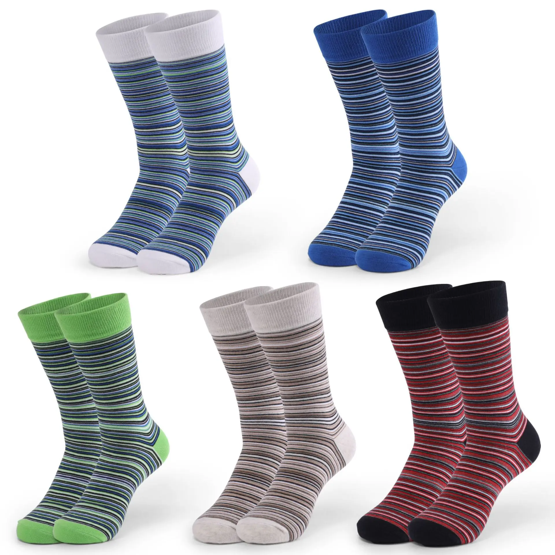 Mens Business Multicolor Rich Cotton Custom Logo Breathable Comfortable Stripe Crew Socks, Picture shows
Mens Business Multicolor Rich Cotton Custom Logo Breathable Comfortable Stripe Crew Socks, Picture shows