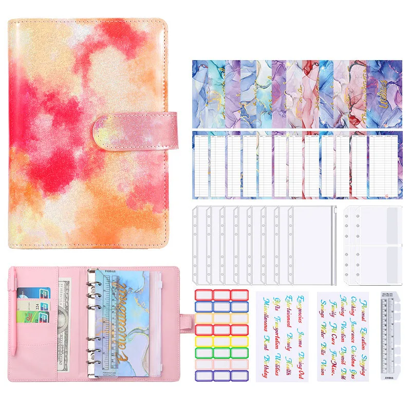 Wholesale A6 Unique Color Budget Binder with Cash Envelopes PU Leather Budget Binder Set Customizable
Wholesale A6 Unique Color Budget Binder with Cash Envelopes PU Leather Budget Binder Set Customizable