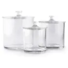 Pure Acrylic Premium Quality Clear Plastic Apothecary Jars Cotton Swab And Ball Organizer Holder Set of 3