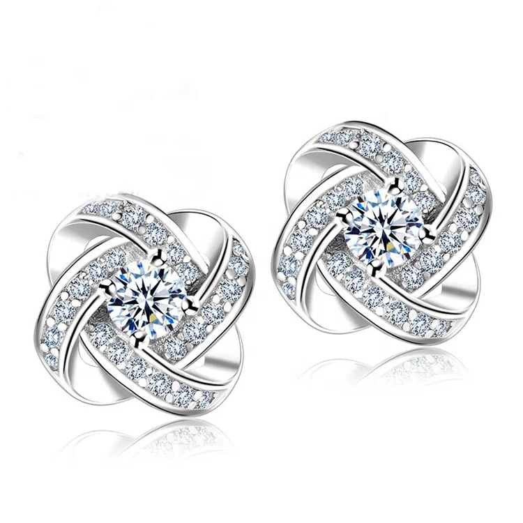 Crystal Earrings Silver Knot Flower Stud Earrings for Women Wedding Jewelry, Picture
Crystal Earrings Silver Knot Flower Stud Earrings for Women Wedding Jewelry, Picture