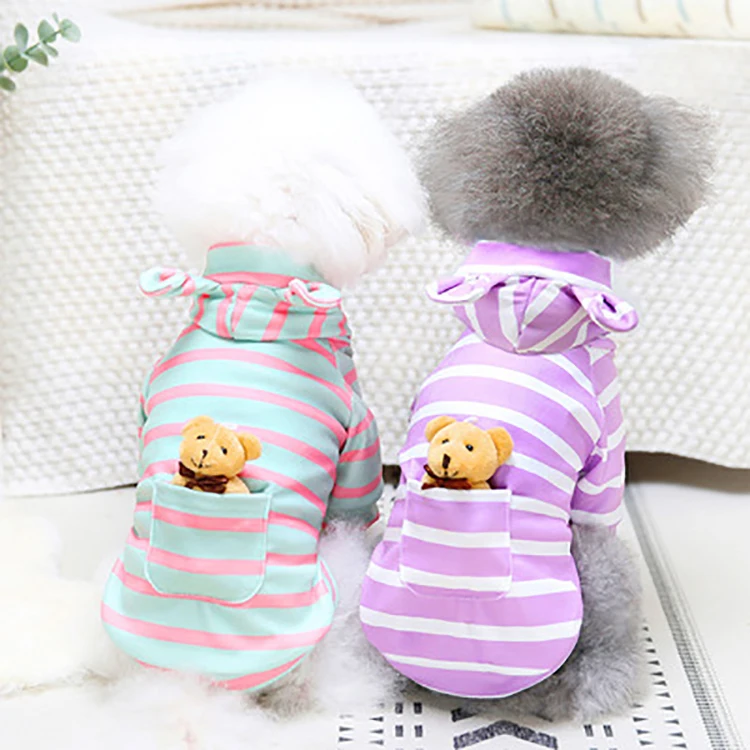 New Removable Bear Toy Stripe Small Warm Autumn Dog Hoodie Winter Clothes for Dog, Picture shows
New Removable Bear Toy Stripe Small Warm Autumn Dog Hoodie Winter Clothes for Dog, Picture shows