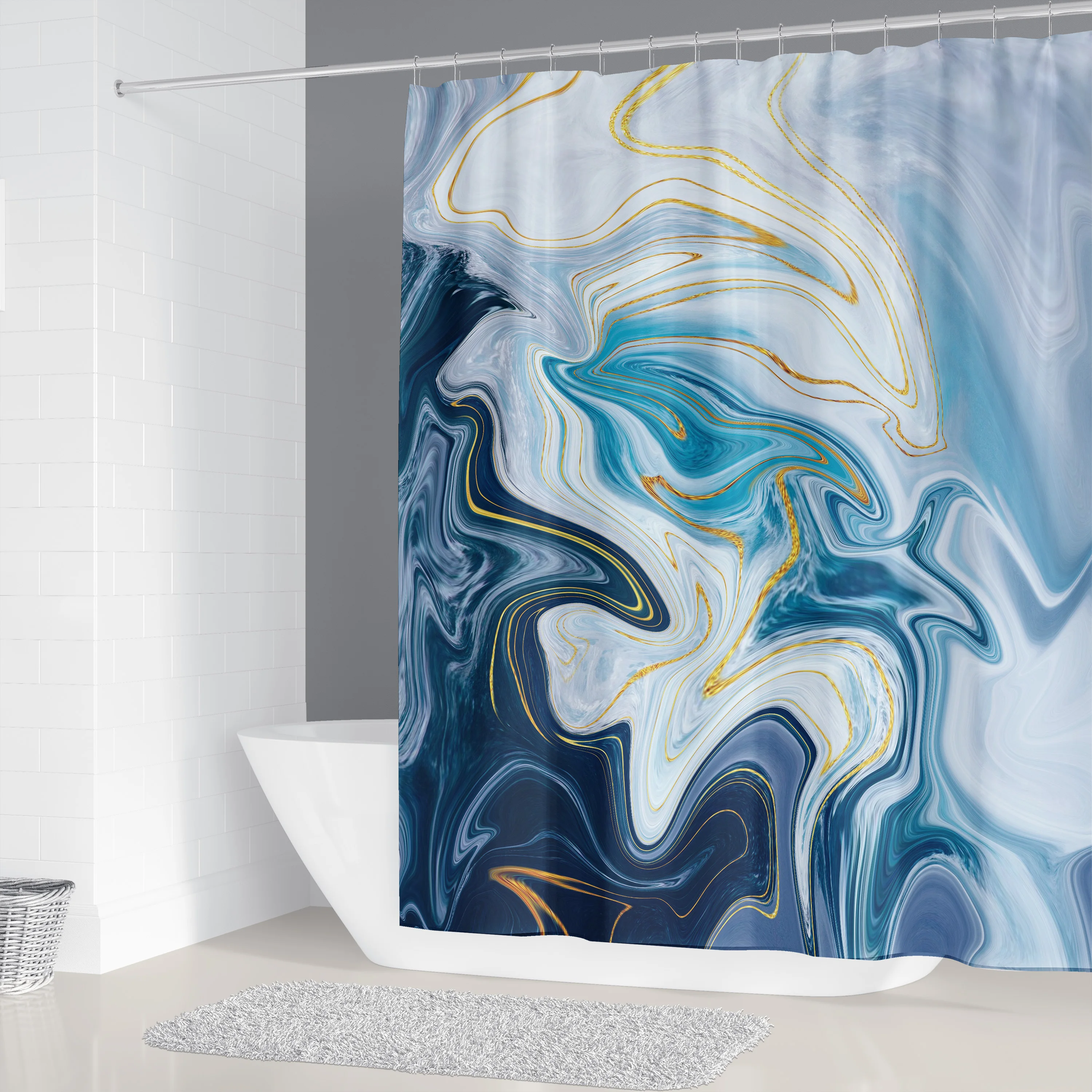 i@home modern 100% polyester custom print washable shower curtains 3d bathroom, As picture show
i@home modern 100% polyester custom print washable shower curtains 3d bathroom, As picture show