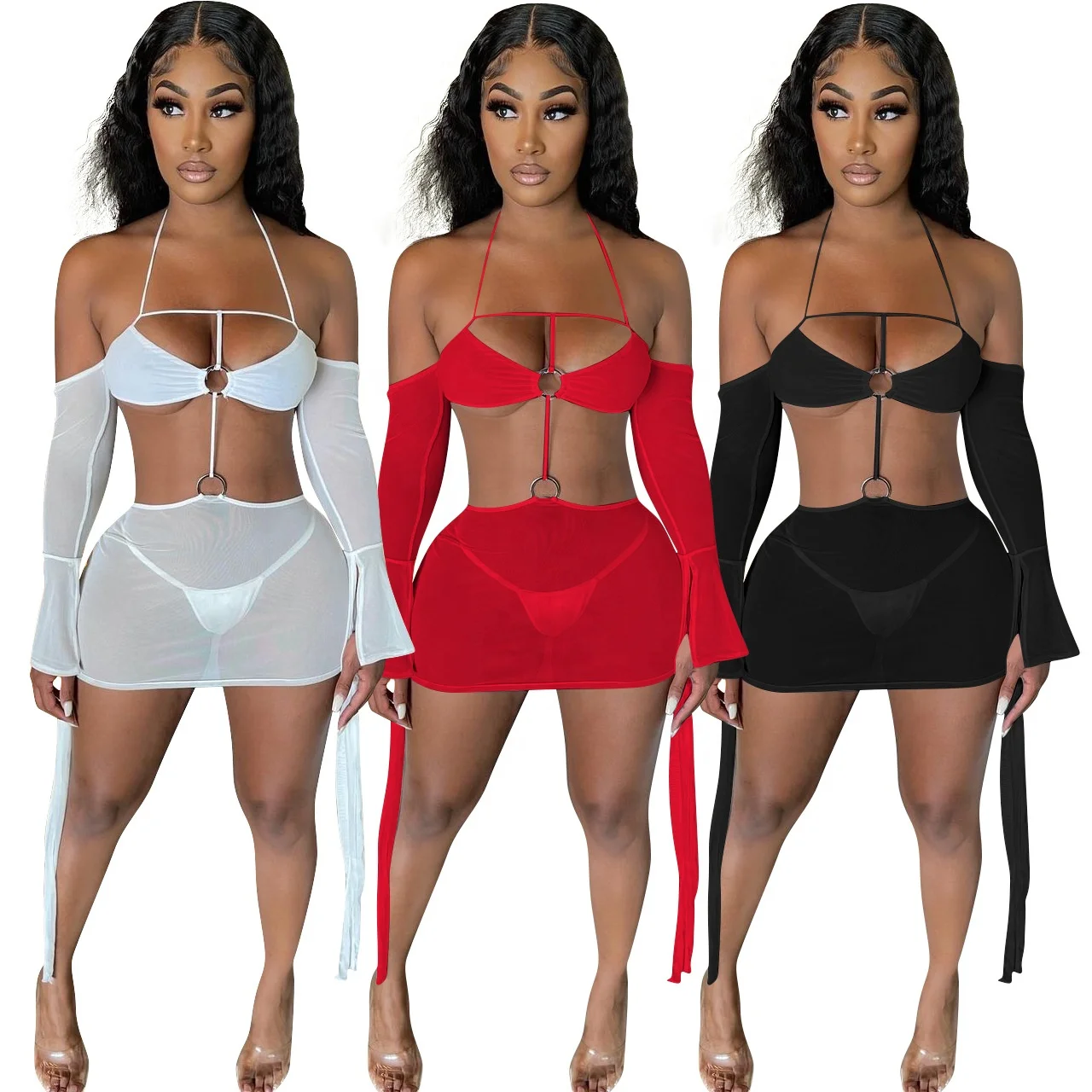 QC-YD8395 Stylish solid womens clothing backless cross halter dress summer plain color see through mesh mini dresses 2021 sexy
QC-YD8395 Stylish solid womens clothing backless cross halter dress summer plain color see through mesh mini dresses 2021 sexy