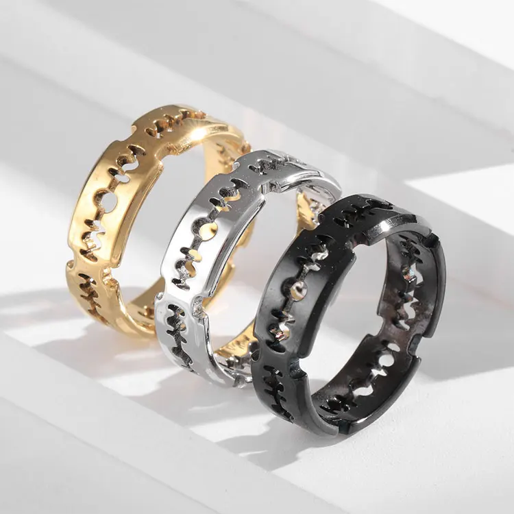 SC Personalized Titanium Steel Hollow Blade Rings Men Finger Rings Punk Hip Hop Gold Plated Stainless Steel Blade Men Rings, Gold, silver, black
SC Personalized Titanium Steel Hollow Blade Rings Men Finger Rings Punk Hip Hop Gold Plated Stainless Steel Blade Men Rings, Gold, silver, black