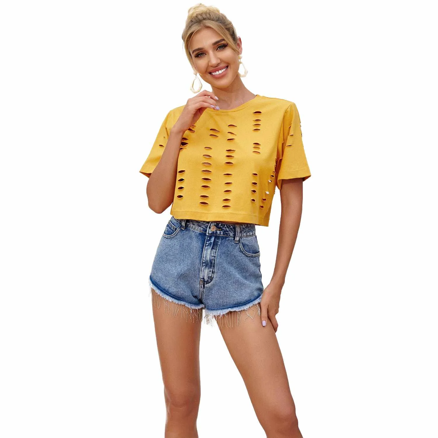 Hollow Out 2021 Short Sleeve Women Summer Clothing Outfit Clothes t Shirts in Bulk, As picture or customized make
Hollow Out 2021 Short Sleeve Women Summer Clothing Outfit Clothes t Shirts in Bulk, As picture or customized make