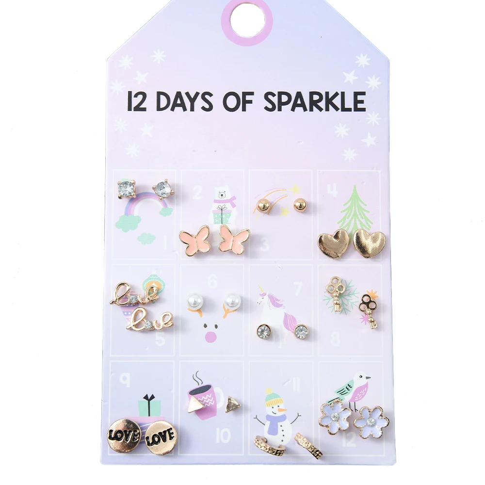 High Quality 12PC/Set Gold Plated Princess Flower Butterfly Earrings for Kid Stud Earrings Set
High Quality 12PC/Set Gold Plated Princess Flower Butterfly Earrings for Kid Stud Earrings Set