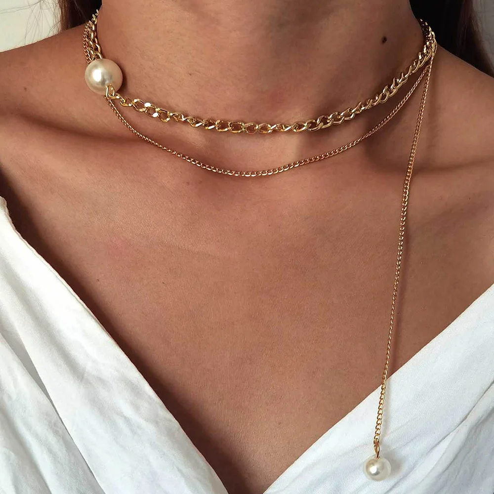 2 Pcs/Set Simple Chain Pearl Necklaces Set Classic Multilayer Pendant Party Gold Long Necklace Fashion Jewelry Accessories
2 Pcs/Set Simple Chain Pearl Necklaces Set Classic Multilayer Pendant Party Gold Long Necklace Fashion Jewelry Accessories