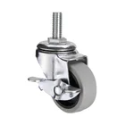 WBD light duty TPR threaded stem swivel caster wheel small caster with side brake