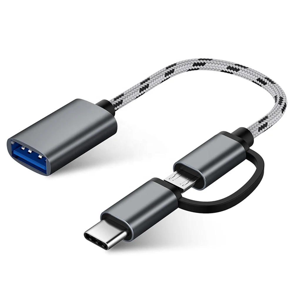 30% Off 2 in 1 USB3.0 OTG Adapter Cable Nylon Braid Micro/Type C Data Sync Adapter Cellphone Mouse Keyboard Connector for Mobile, Gray, gold
30% Off 2 in 1 USB3.0 OTG Adapter Cable Nylon Braid Micro/Type C Data Sync Adapter Cellphone Mouse Keyboard Connector for Mobile, Gray, gold