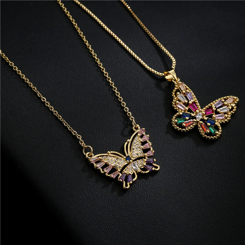 Bohemia Style Colorful Crystal Butterfly Pendant Necklaces Multi Color Cubic Zircon Butterfly Necklace For Women
Bohemia Style Colorful Crystal Butterfly Pendant Necklaces Multi Color Cubic Zircon Butterfly Necklace For Women