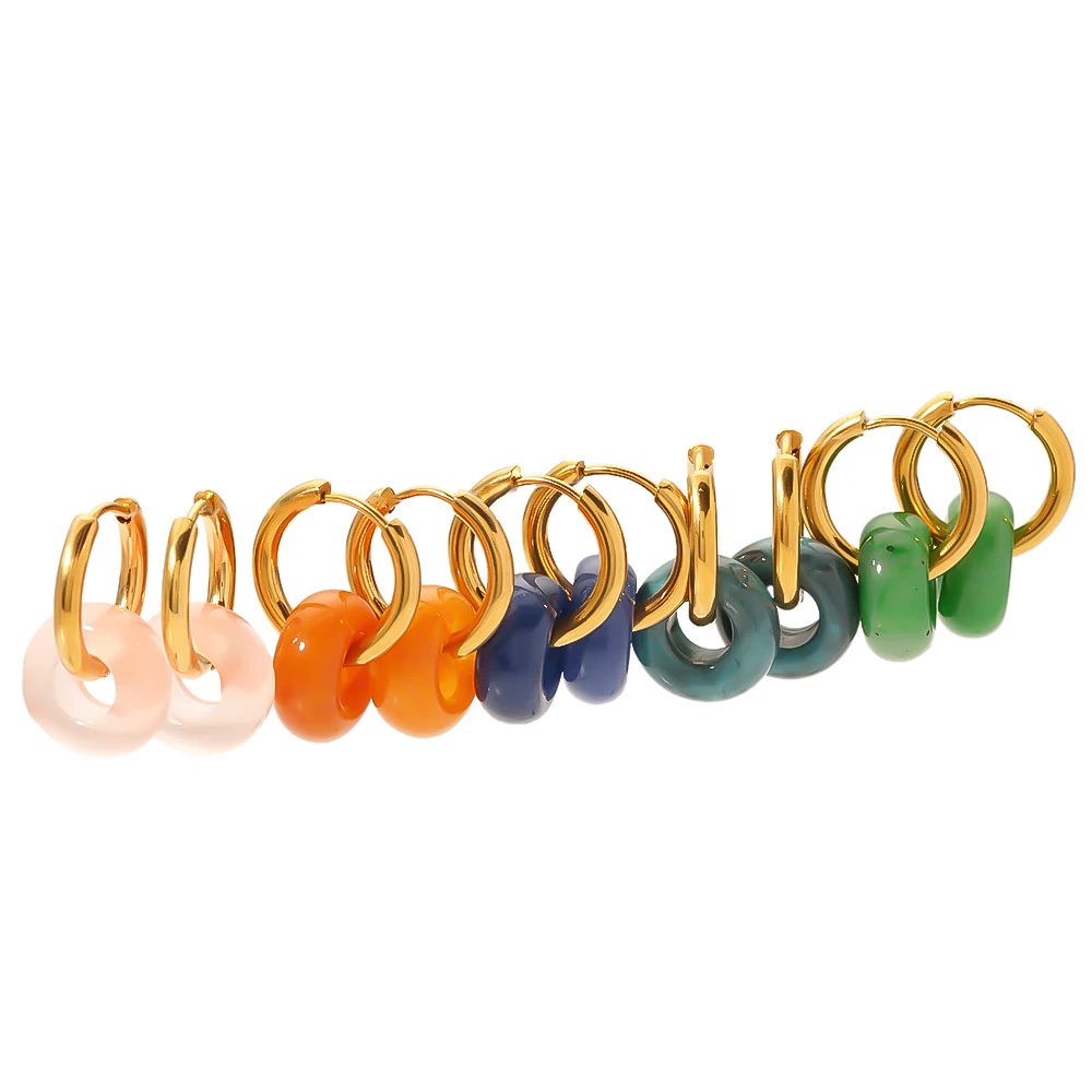 Retro Stainless Steel 18k Gold Plated Colorful Natural Stones Hoop Earrings Gemestones Jewelry For Women
Retro Stainless Steel 18k Gold Plated Colorful Natural Stones Hoop Earrings Gemestones Jewelry For Women