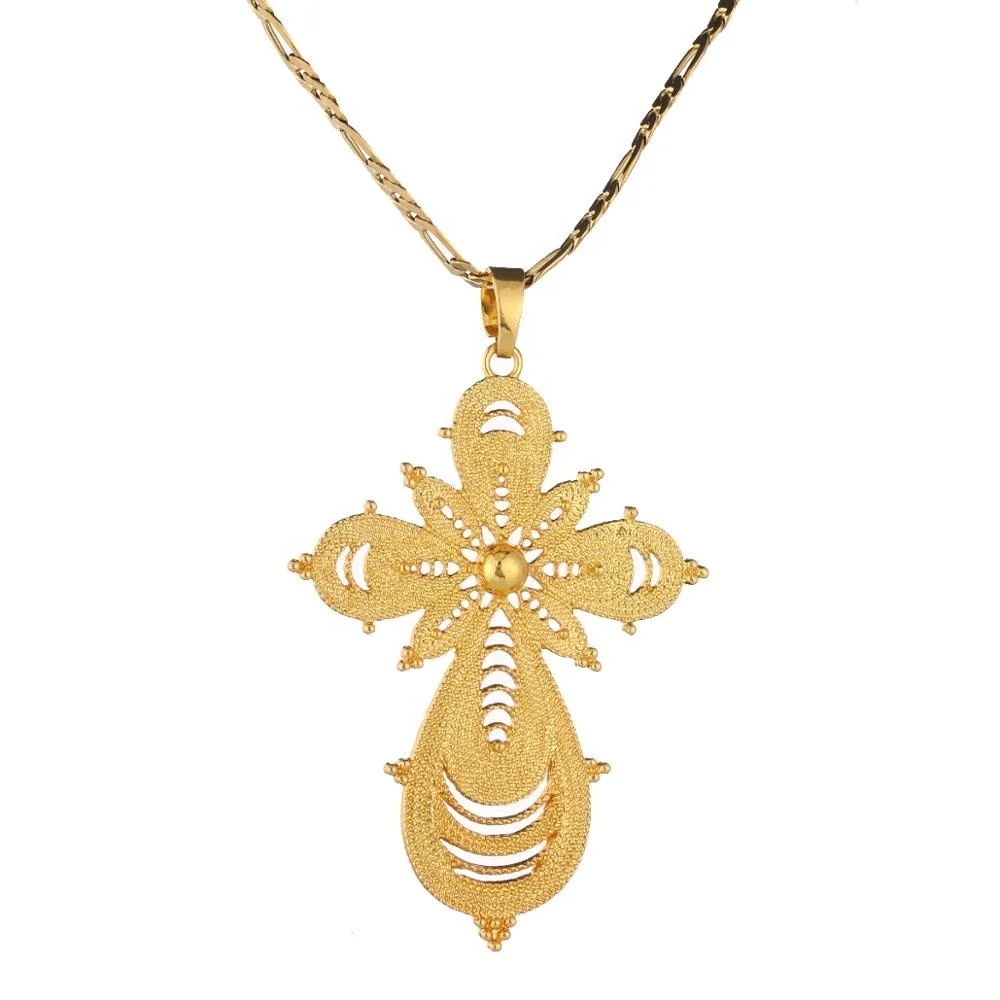 Trendy Gold Plated Ethiopian Cross Pendant Necklace with Ethiopian Eritrea Charm Jewelry
Trendy Gold Plated Ethiopian Cross Pendant Necklace with Ethiopian Eritrea Charm Jewelry