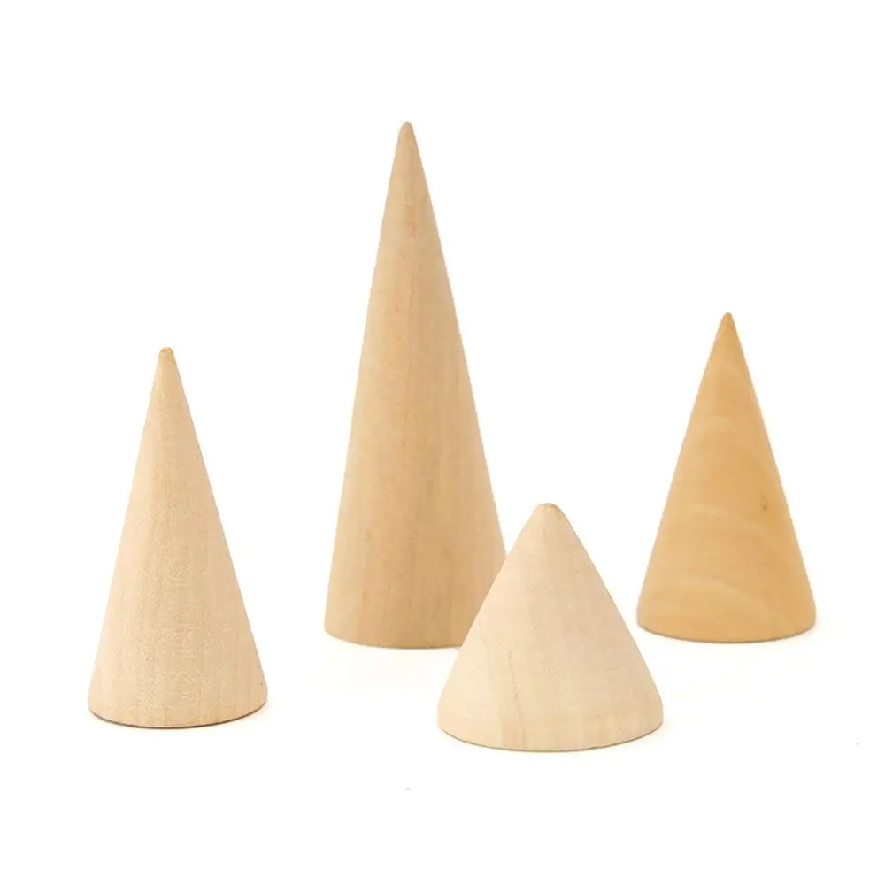 Natural Unpainted Wooden Ring Jewelry Display Rack Stand Cone Shape Holder Organizer, Natural color
Natural Unpainted Wooden Ring Jewelry Display Rack Stand Cone Shape Holder Organizer, Natural color
