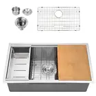 Custom size 16 or 18 gauge single bowl round corner handmade undermount stainless steel kitchen sinks