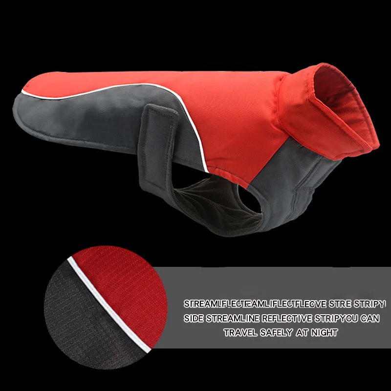 Luxury Outdoor Warm Dog Winter Jacket Soft Fleece Lined Dog Coat with leash Hole