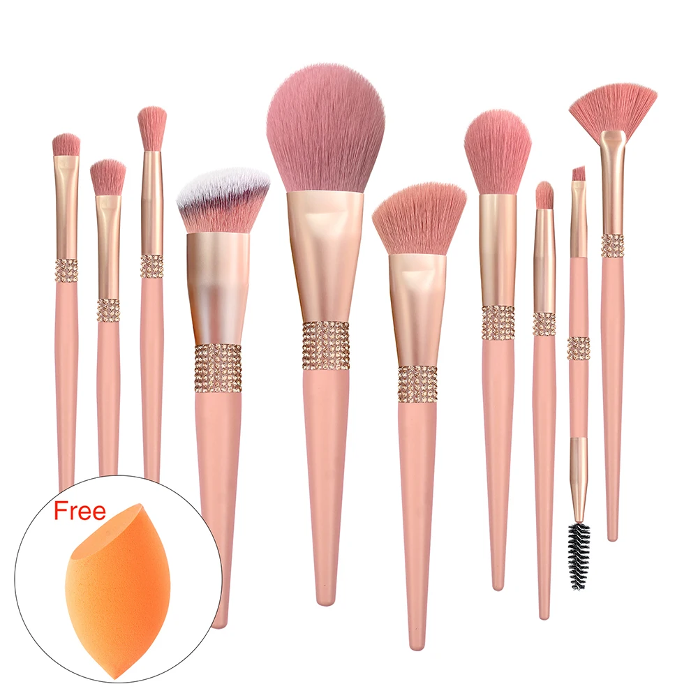 BUEART luxury bling pink private label glitter vegan makeup brushes set holder with cleaner diamond custom logo package box
BUEART luxury bling pink private label glitter vegan makeup brushes set holder with cleaner diamond custom logo package box