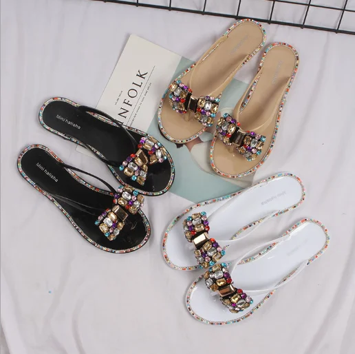 Summer beach diamond bow flip flops indoor and outdoor jelly women sandals, Brown,white,black
Summer beach diamond bow flip flops indoor and outdoor jelly women sandals, Brown,white,black