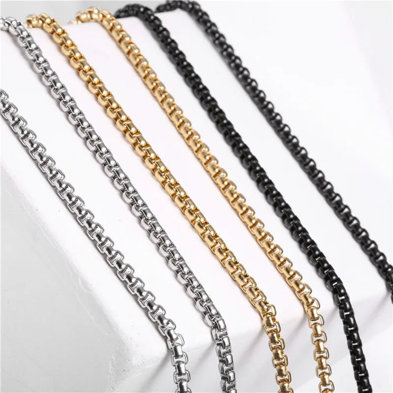 men women stainless steel jewerly Titanium steel chain 3mm necklace, Gold/silver
men women stainless steel jewerly Titanium steel chain 3mm necklace, Gold/silver