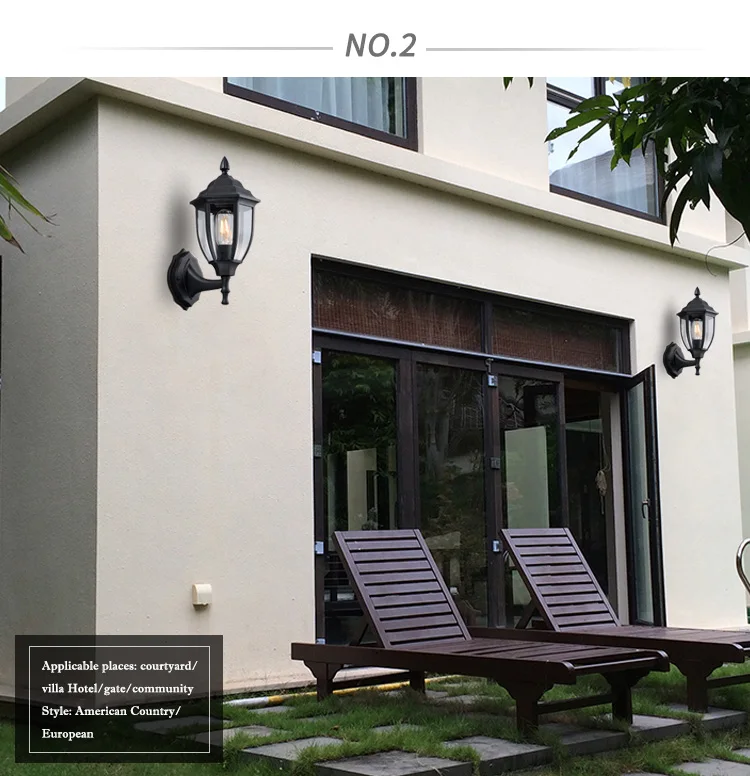 Wholesale Spot Luxury Black Outdoor Garden Balcony Decor Wall Lamp