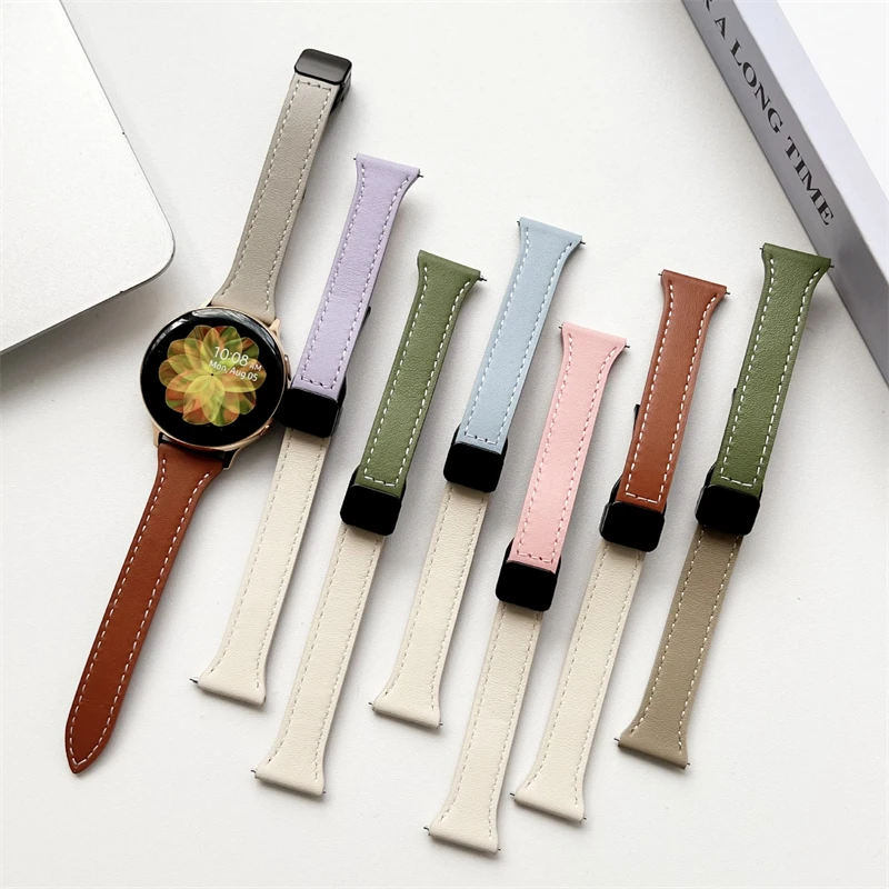 20mm New Smartwatch Watchband Magnetic Folding Buckle Clasp Women Slim Leather Band For Samsung Galaxy Watch 6
20mm New Smartwatch Watchband Magnetic Folding Buckle Clasp Women Slim Leather Band For Samsung Galaxy Watch 6