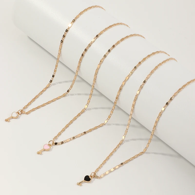 Wholesale Fashion 3PCS/set Colorful Love Key Necklace Jewelry Simple Style Cute Pendant Necklace for Women Charms Choker
Wholesale Fashion 3PCS/set Colorful Love Key Necklace Jewelry Simple Style Cute Pendant Necklace for Women Charms Choker