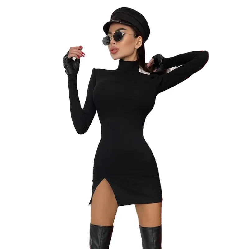 SD0064 Wholesale Fashion In Stock Party Wear For Women Knitted Sexy Black Long Sleeve Mini Dress
SD0064 Wholesale Fashion In Stock Party Wear For Women Knitted Sexy Black Long Sleeve Mini Dress