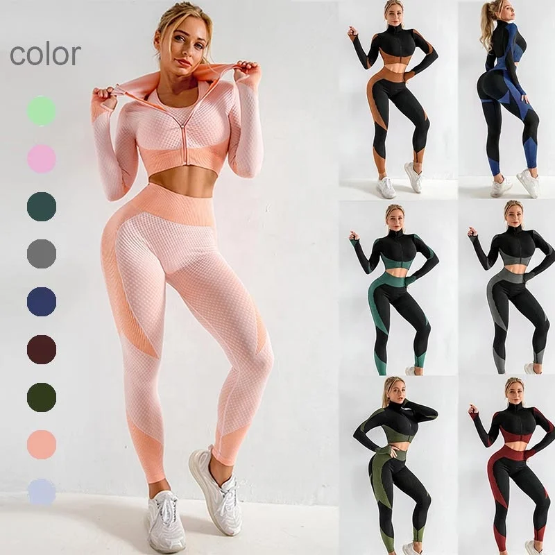 fitness set women Seamless Yoga Set Workout gym clothing fitness for outfit leggings bras shorts top Long sleeve Sportswear Set, Customized colors
fitness set women Seamless Yoga Set Workout gym clothing fitness for outfit leggings bras shorts top Long sleeve Sportswear Set, Customized colors