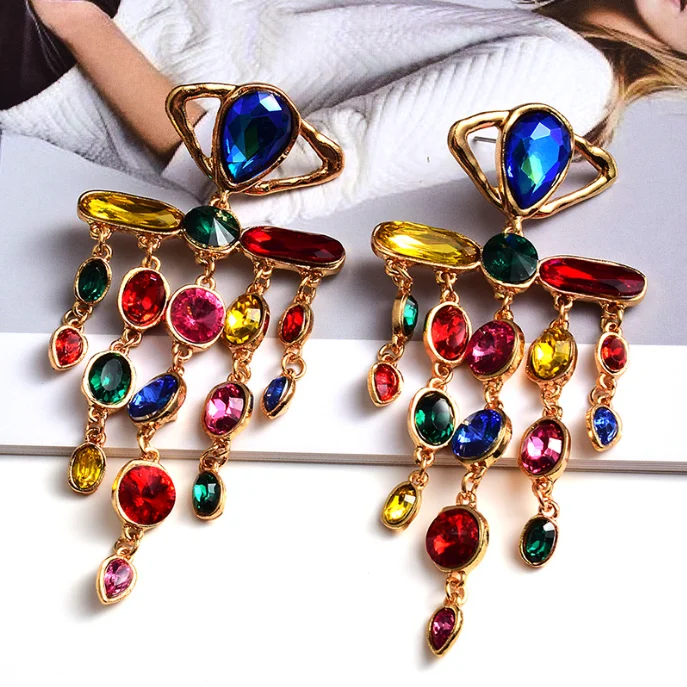 New Arrive long Colorful Crystal Dangle Drop Earrings High-Quality Luxury Fashion Rhinestone Jewelry Accessories For Women
New Arrive long Colorful Crystal Dangle Drop Earrings High-Quality Luxury Fashion Rhinestone Jewelry Accessories For Women
