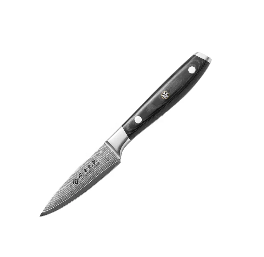 3.5 inch professional VG-10 Damascus Steel Paring Knife with Comfortable Ergonomic Wood Black Handle
3.5 inch professional VG-10 Damascus Steel Paring Knife with Comfortable Ergonomic Wood Black Handle