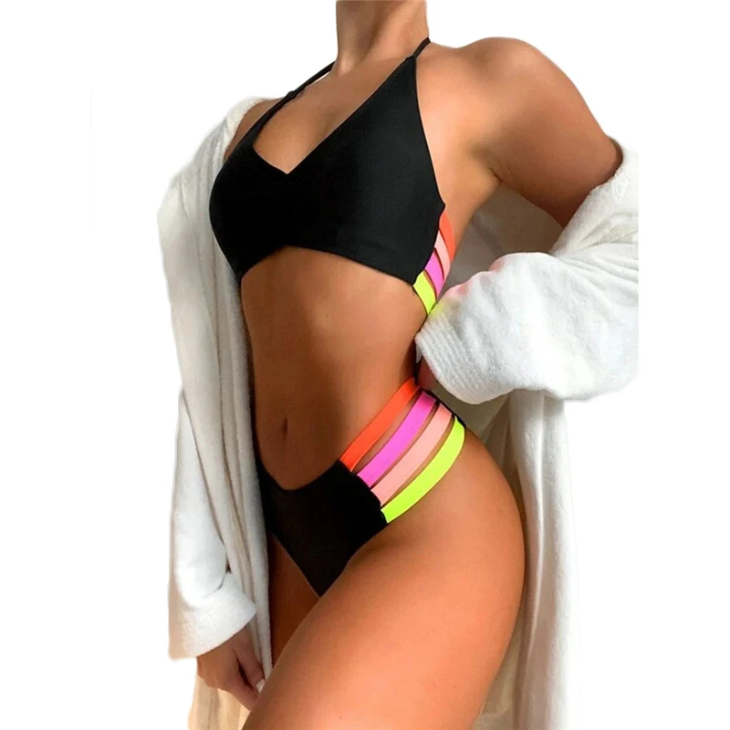 custom logo label tag Amazon 2021 Swimwear black patchwork swimsuit cut out bikini Beachwear
custom logo label tag Amazon 2021 Swimwear black patchwork swimsuit cut out bikini Beachwear