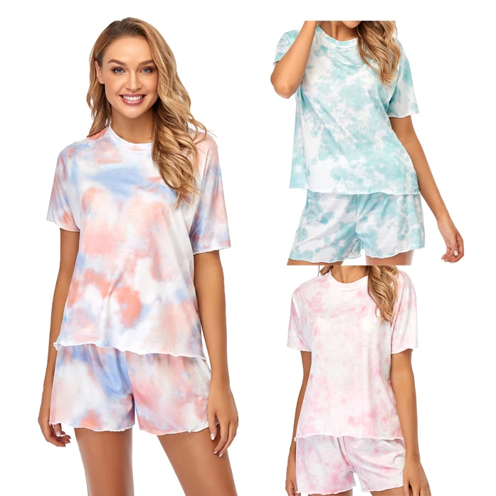 2022 European and American Hot Sale Short-sleeved Two-piece Set Tie-dye Women Pajamas On Home, Picture
2022 European and American Hot Sale Short-sleeved Two-piece Set Tie-dye Women Pajamas On Home, Picture