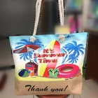 Wholesale Custom Fashional Souvenir Flamingo Canvas Beach Bags Rope Handbag