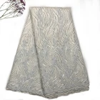 Embroidered sequin women african cord beaded lace fabric lace by the yard