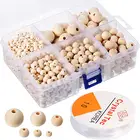 Natural Round Wood Beads for DIY Crafts