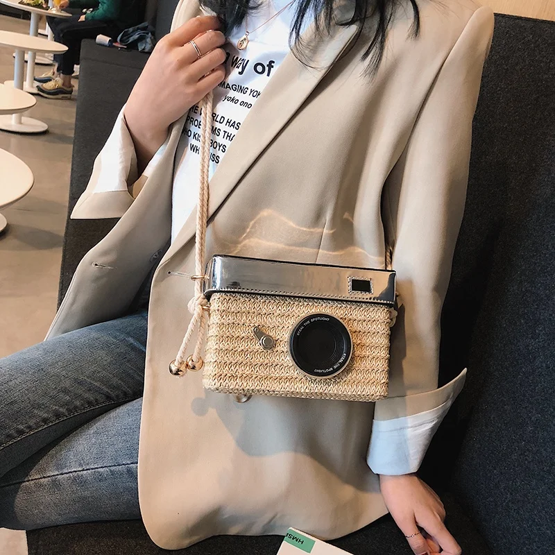 New Fashion Camera Shaped Straw Crossbody Bag Woman Purse Ladies Handbags, Khaki,brown
New Fashion Camera Shaped Straw Crossbody Bag Woman Purse Ladies Handbags, Khaki,brown