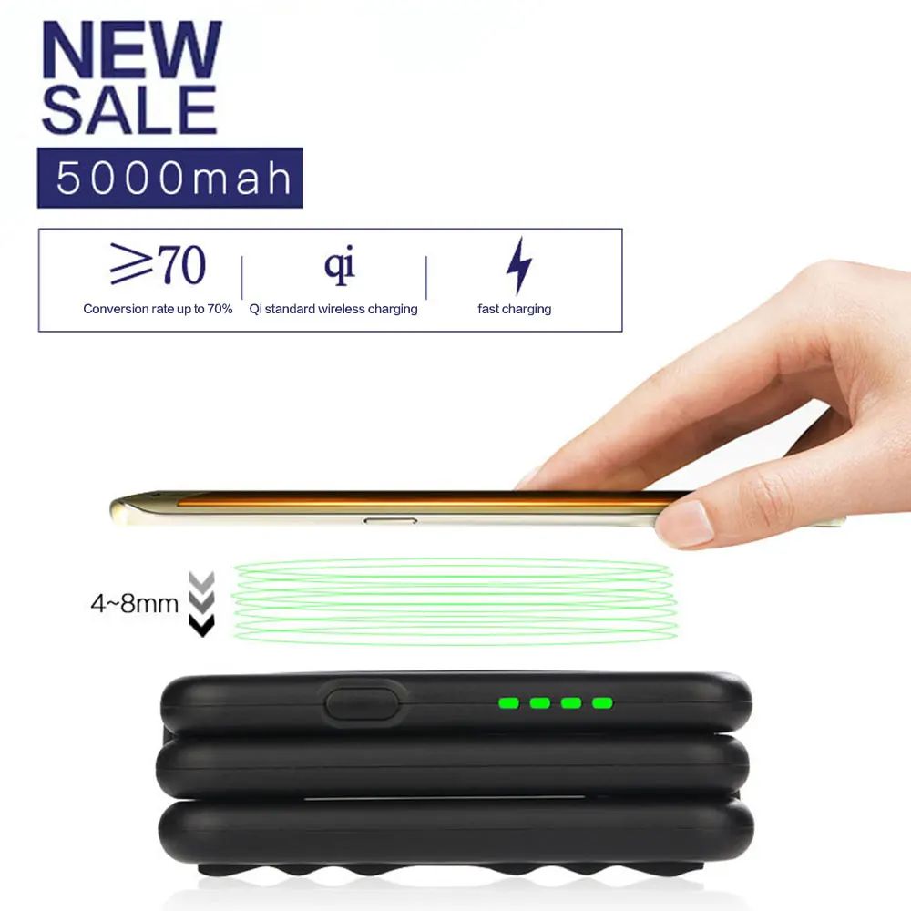 OEM Foldable Wireless charger for iPhone Samsung Xiaomi 5200mAH External battery Power Bank Universal Power Holder Dock - ANKUX.COM