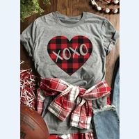 Wholesale Ready to Ship Ladies Valentine's Day Loose Heart XOXO Print Women Clothes Top Pullover Love T-Shirt
Wholesale Ready to Ship Ladies Valentine's Day Loose Heart XOXO Print Women Clothes Top Pullover Love T-Shirt