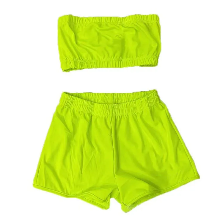 women sets 12-colors summer casual fashion Two-piece sports and leisure sleeveless tube top 
women sets 12-colors summer casual fashion Two-piece sports and leisure sleeveless tube top