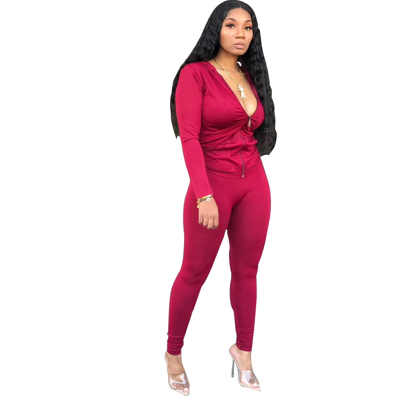 Autumn and winter cross-border hooded zipper sweater tights two-piece sports suit autumn and winter women's clothing, Picture
Autumn and winter cross-border hooded zipper sweater tights two-piece sports suit autumn and winter women's clothing, Picture