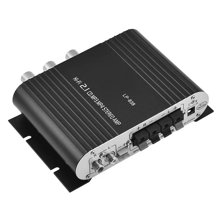 Factory direct home audio power amplifier LP-838 2.1 car stereo audio digital amplifier
Factory direct home audio power amplifier LP-838 2.1 car stereo audio digital amplifier