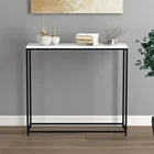 Home Marble Top Console Table With Metal Legs