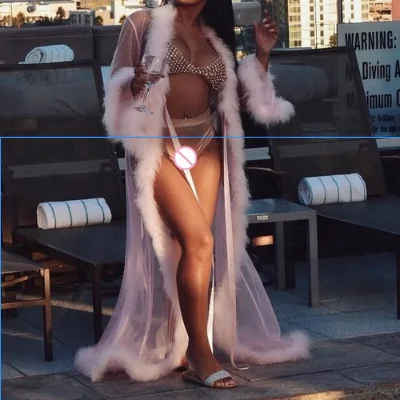 New upgrade good quality fur trim long lace trim feather robe with fur, Black pink red
New upgrade good quality fur trim long lace trim feather robe with fur, Black pink red