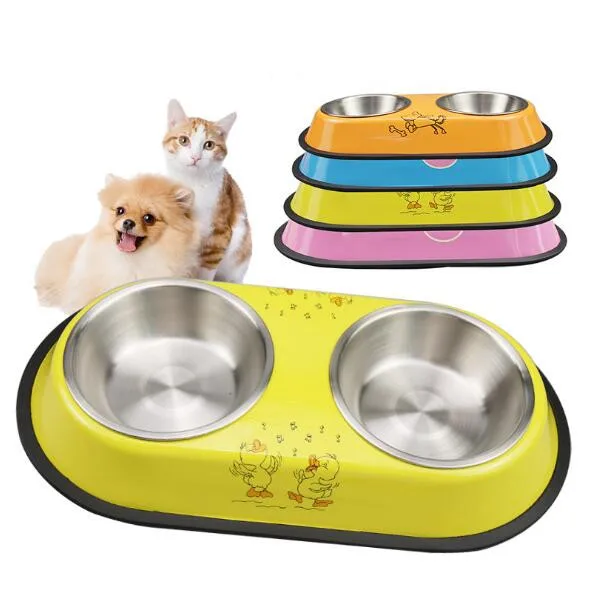 Promotional Stainless Steel Double Pet Bowls Cartoon Printing Non-Slip Dog Cat Feeder, Blue,pink,black,red,yellow,orange,apricot
Promotional Stainless Steel Double Pet Bowls Cartoon Printing Non-Slip Dog Cat Feeder, Blue,pink,black,red,yellow,orange,apricot