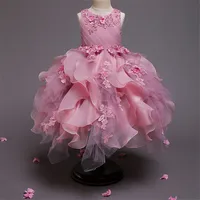 Luxury Appliques Flower Girls Dress Children Wedding Dress Kids Party Knee Length Princess Dress Elegant clothing
Luxury Appliques Flower Girls Dress Children Wedding Dress Kids Party Knee Length Princess Dress Elegant clothing