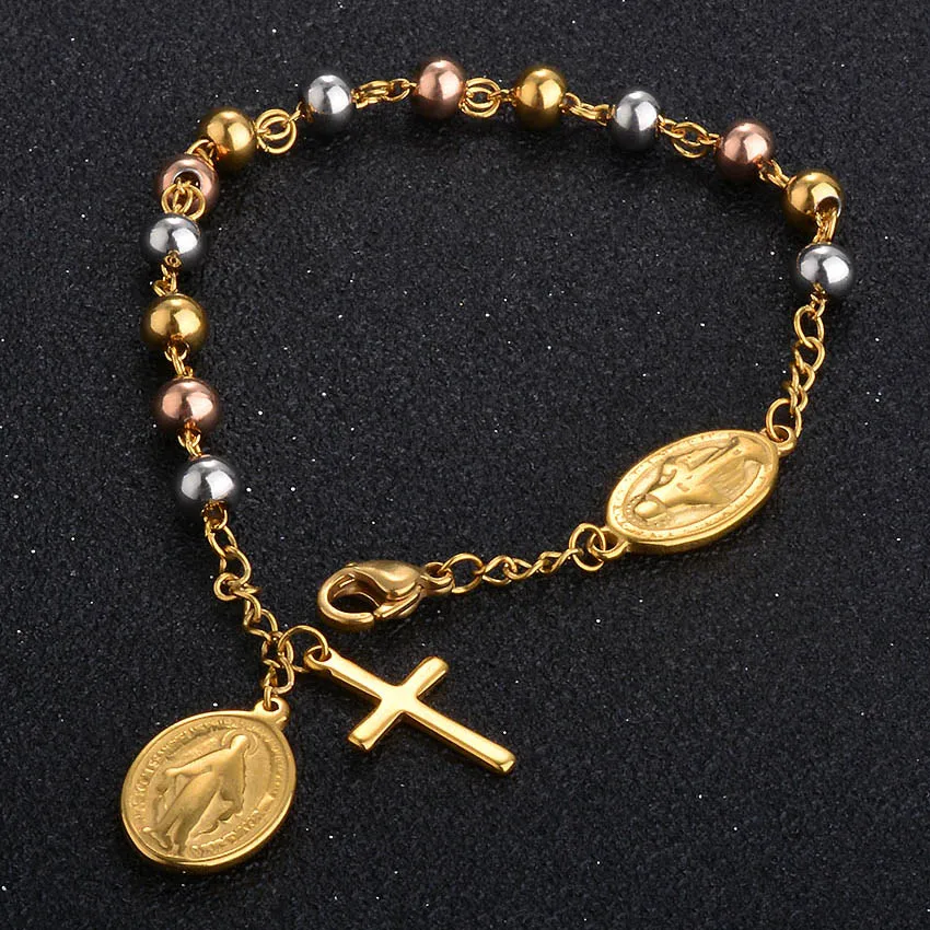 Hot Virgin Mary Bead Stainless Steel Jewelry Bracelet For Woman, Rose gold /gold/sliver
Hot Virgin Mary Bead Stainless Steel Jewelry Bracelet For Woman, Rose gold /gold/sliver
