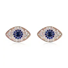 2019 latest design stud earrings 925 sterling silver rose gold color zircon devil eyes shape fashion jewelry for women