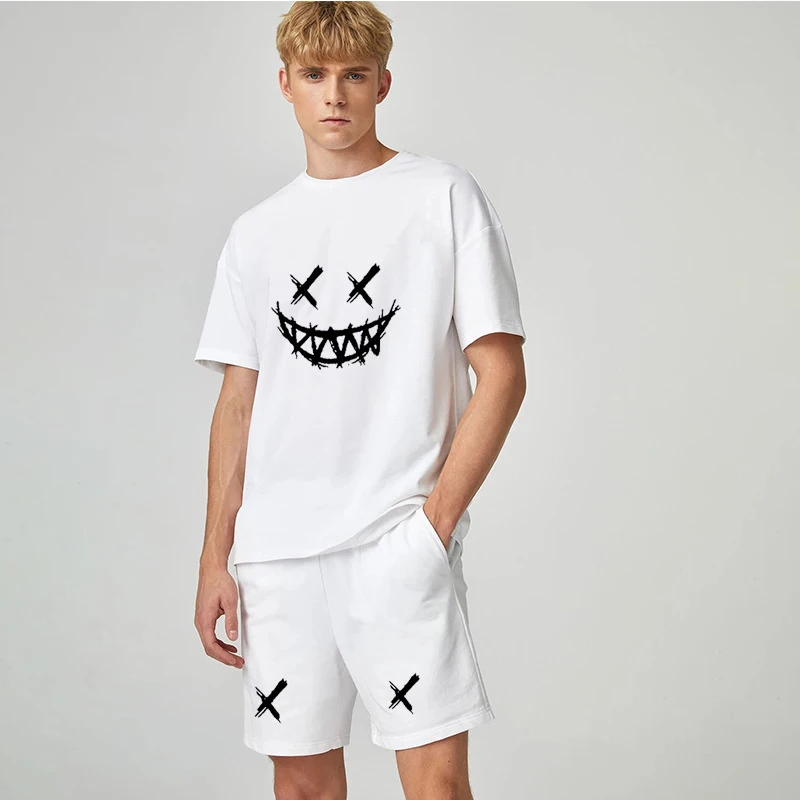 2021 Summer New Arrival Leisure Smile-Printed Short Sleeve Loose Mens Tees Men Fashion Sets Causal Two Piece Short Set, Red,white,gray,white/gray,pink/white,red/white,blue/white
2021 Summer New Arrival Leisure Smile-Printed Short Sleeve Loose Mens Tees Men Fashion Sets Causal Two Piece Short Set, Red,white,gray,white/gray,pink/white,red/white,blue/white